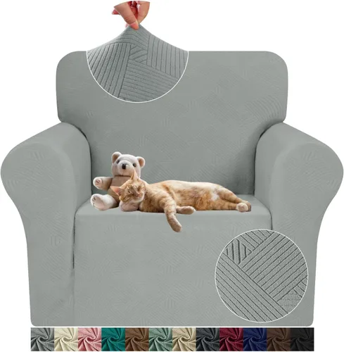 Vista 19 de JIVINE - Funda para sofá biplaza, 1 pieza elástica para sofá de 2 cojines, protector de muebles con parte inferior elástica para niños y mascotas