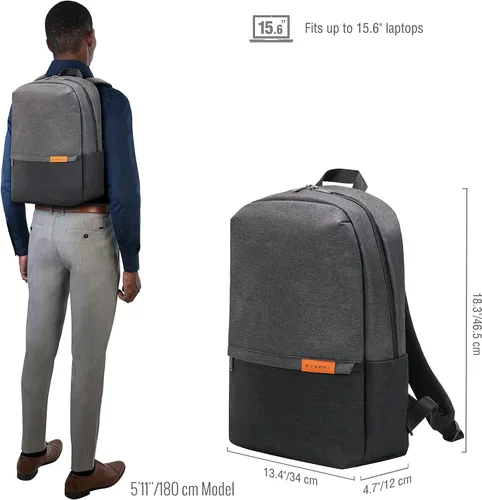Vista 3 de EVERKI Mochila ligera para laptop con bolsillo oculto de 15.6 pulgadas, mochila de trabajo duradera para hombres, mochila de viaje de negocios