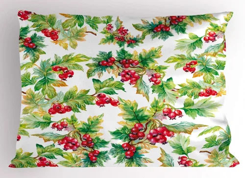 Vista 21 de Ambesonne Juego de 2 fundas de almohada navideñas, diseño de estrellas de Navidad y copos de nieve, letras retro, ropa de cama de microfibra