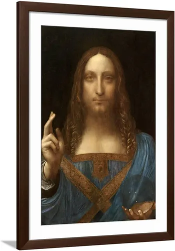 Vista 8 de ART Impresión artística de Salvator Mundi sobre marco negro por Leonardo Da Vinci, 16 x 22 pulgadas