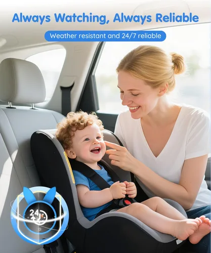 Vista 7 de Babyvue BV4 - Monitor de coche de bebé de 7 pulgadas, pantalla grande IPS 1080P con alimentación USB Plug & Play, monitor de asiento de automóvil