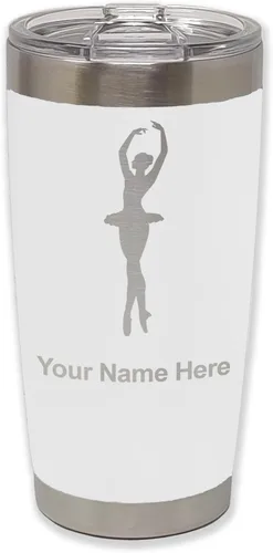 Vista 28 de LaserGram Vaso aislado al vacío de 20 onzas, bailarina de ballet, grabado personalizado incluido (negro)