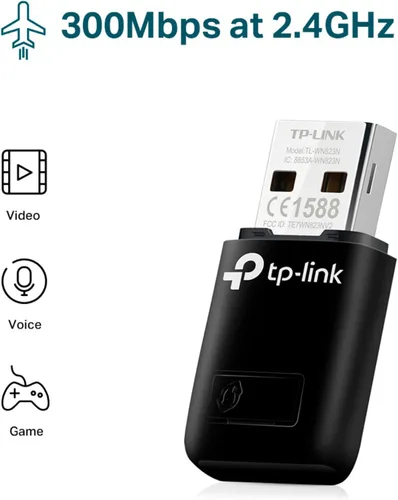 Vista 4 de Adaptador USB TP- Link Wireless, Negro