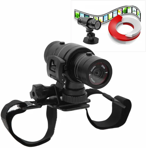 Vista 8 de Diyeeni Cámara deportiva para casco de bicicleta, mini cámara de acción completa de 1080p, cámara de video portátil gran angular de 120°, micrófono