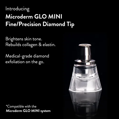 Vista 2 de Microderm GLO Microderm GLO - Puntas de microdermoabrasión de diamante de primera calidad, accesorios de acero inoxidable de grado médico