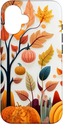 Vista 32 de Fall Leaves Autumn Pumpkin Theme Autumn Color Yellow Case for iPhone 17
