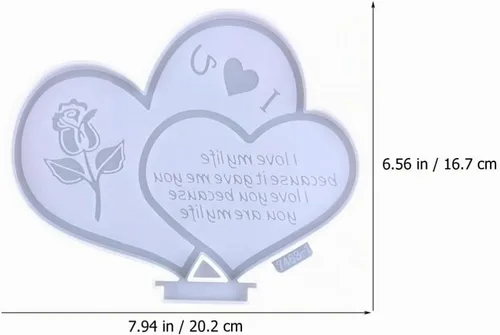 Vista 3 de Molde de silicona con signo de corazón para fundición de resina, manualidades, San Valentín, molde epoxi antiadherente flexible