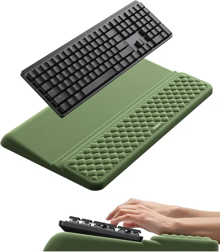 Vista 15 de Vaydeer Reposamuñecas de teclado mediano para computadora, soporte de teclado de espuma viscoelástica suave con soporte de muñeca para teclado