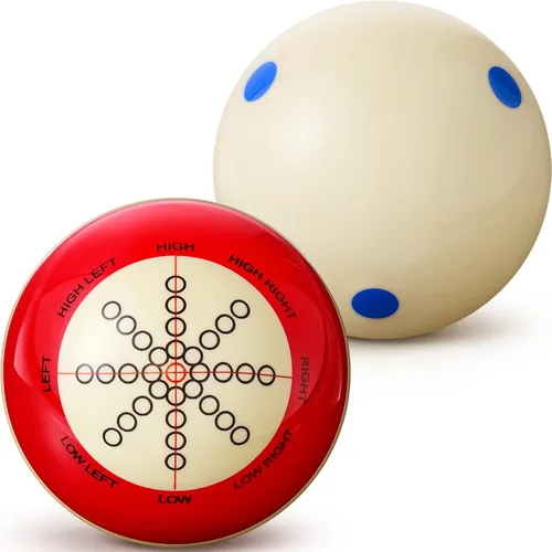 Vista 8 de Gemscream 2 piezas de bolas de taco de billar con puntos, artefacto de entrenamiento de práctica, tamaño reglamentario 2-1/4 pulgadas, bolas