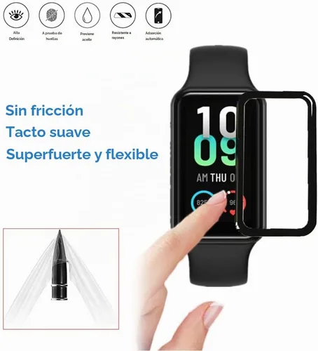 Vista 4 de [3 piezas] Protector de pantalla compatible con Amazfit Band 7, cobertura de pantalla completa 3D, borde curvado, película protectora PAMA