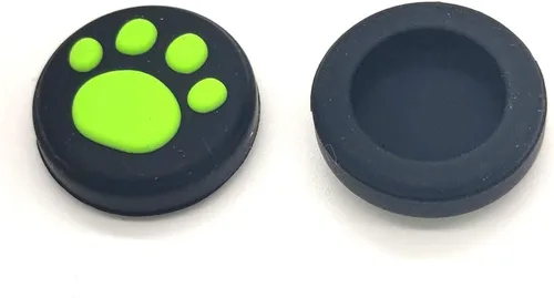 Vista 3 de 2 x Mancuernas de silicona para control analógico de pulgar para Nintendo Switch NSSwitch Lite Controlador Joy-Con con Gato de Paw Claw (verde)