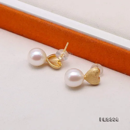 Vista 5 de JYX - Pendientes de plata de ley con forma de corazón y perlas de agua dulce de 0.315in
