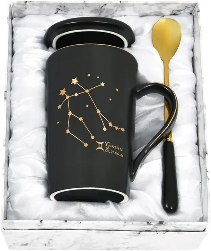 Vista 12 de YHRJWN Regalos de Acuario para Mujeres, Taza de Café de Constelación de Acuario, Regalos de Cumpleaños de Enero y Febrero para Mujeres Amantes