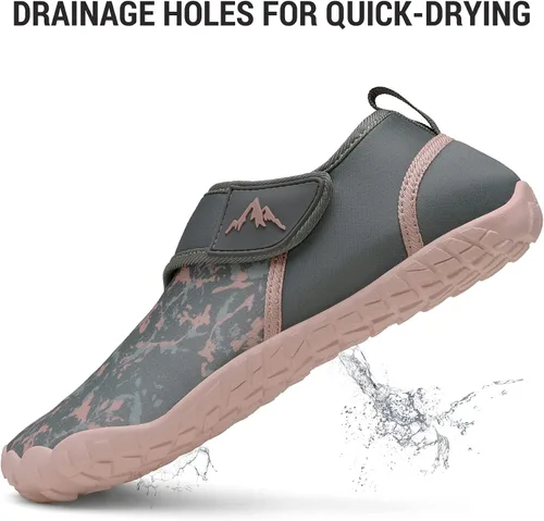 Vista 3 de NORTIV 8 Zapatos de agua de secado rápido para hombre y mujer, para deportes al aire libre, aguamarina, playa, piscina, natación, surf, Grisrosado