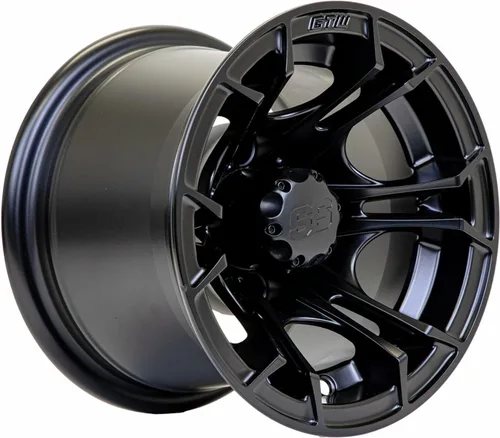 Vista 8 de GTW Spyder - Rueda de aluminio para carrito de golf de 12 pulgadas 12x7 4-4 pernos desplazamiento de 3:4 (azul/negro)