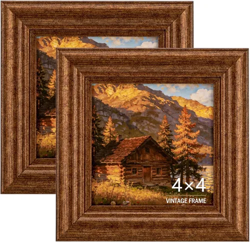 Vista 11 de 8x10 Picture Frame Set Vintage Gold Retro Plastic Farmhouse Style 2 Pack