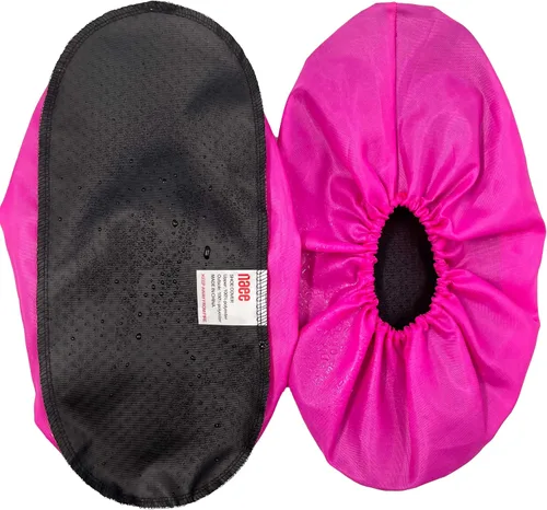 Vista 2 de 5 pares de cubiertas impermeables antideslizantes lavables reutilizables para botas, protectores para zapatos de interior (XL, fucsia)
