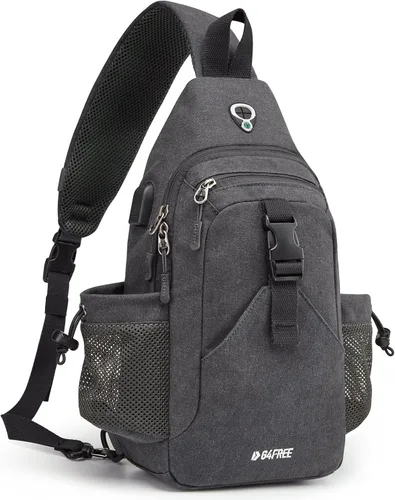 Vista 2 de G4Free Bolso bandolera de lona para hombres y mujeres