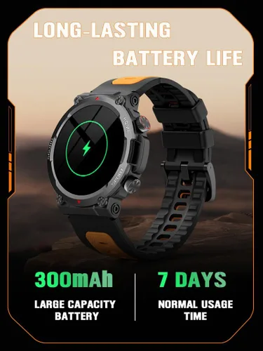 Vista 4 de Loluka Relojes inteligentes militares para hombres, reloj inteligente táctico, responder llamadas, monitor de frecuencia cardíaca, rastreador