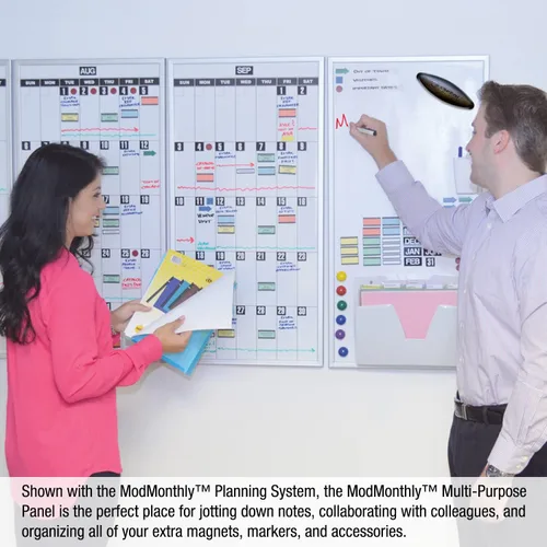 Vista 3 de Ultimate Office Panel magnético multiusos de borrado en seco, el tablero perfecto para calendarios de planificación mensual modular (1 cada uno)