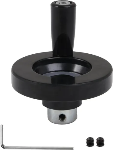 Vista 9 de Hand Wheel 63MM OD 8MM Mounting Hole Machine Key Fixing Bakelite Revolving Handle for Industrial Machinery