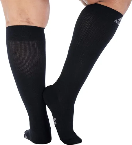 Vista 9 de Calcetines de compresión Mojo - Cómodo material Coolmax para recuperación y rendimiento. Calcetines de soporte médico - Soporte mediano, Medias