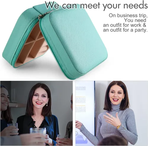 Vista 4 de Aoney Estuche de joyería de viaje, organizador de joyas pequeño, cajas de joyería para mujer, organizador de collares, bonita caja de joyería