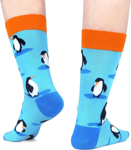 Vista 7 de WeciBor - 12 pares de calcetines de algodón peinado para hombre con diseños divertidos y locos, tamaño 7-10/10-13/13-15 Negro/Azul/Verde/Multicolor