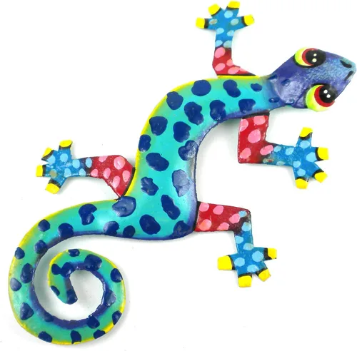 Vista 10 de Placa, modelo Gecko, de metal reciclado para la pared, Metal, 8 pulgadas Florida