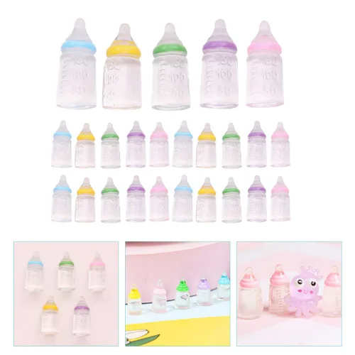 Vista 4 de 30 Uds. Miniatura Baby Shower Favores Mini Biberón Plástico Baby Bottle Candy Bottle Boy Girl Recién Nacido Bebé Bautismo Decoración Fiesta