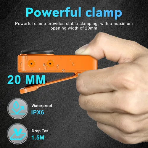 Vista 3 de Linterna EDC con clip, linterna recargable de 600 lúmenes, mini luz de bolsillo con clip con modo RGB, linterna pequeña magnética tipo C