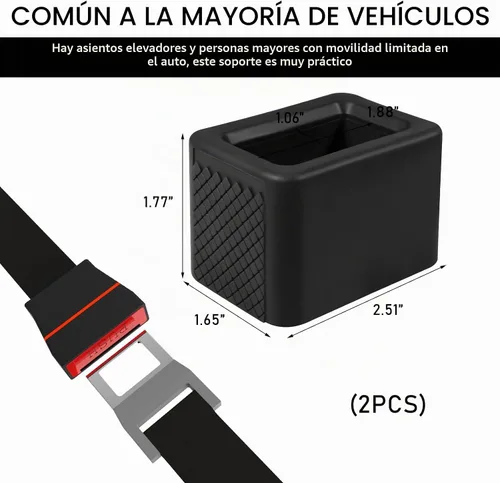 Vista 2 de Ohleats 2 piezas de soporte para hebilla de cinturón de seguridad, hebilla de silicona que eleva el cinturón de seguridad para facilitar el acceso