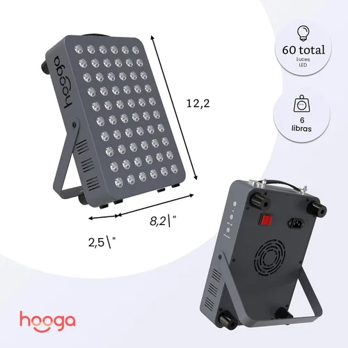 Vista 3 de Terapia de luz roja por Hooga, 660nm 850nm, terapia de luz LED cercana al infrarrojo. Alta potencia, baja salida de FEM. para energía, alivio