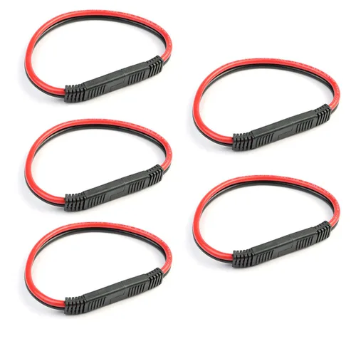 Vista 10 de Paquete de 5 mazos de cables polarizados de desconexión rápida de calibre 10 y 2 pines Tractor de motocicleta, barco, coche, cable rojo y negro