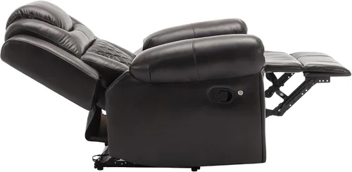 Vista 8 de Merax Asiento de cine en casa Silla reclinable manual con tira de luz LED para sala de estar, dormitorio, marrón