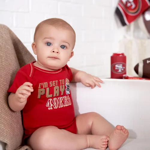 Vista 4 de Gerber - Mameluco unisex de manga corta para bebé, equipo de la NFL, paquete de 3