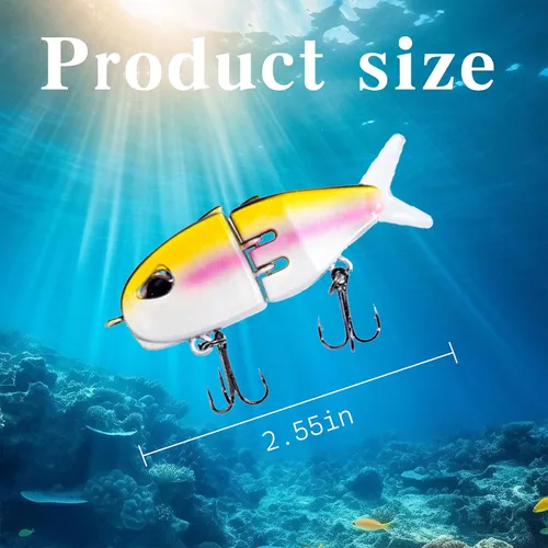 Vista 2 de Paquete de 7 Mini Cebo Deslizante, Cebo Deslizante Raptor, Señuelos de Pesca Swimbait para Agua Dulce y Salada, Increíble Regalo de Equipo de Pesca