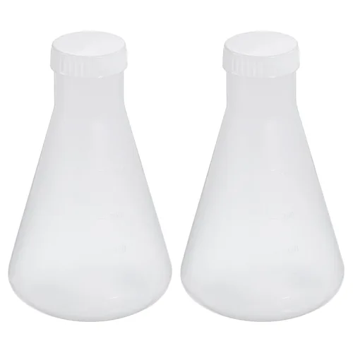Vista 7 de PATIKIL Erlenmeyer - Frasco de plástico de 1.7 fl oz con tapas de rosca, paquete de 2 frascos cónicos de boca estrecha para laboratorio, transparente