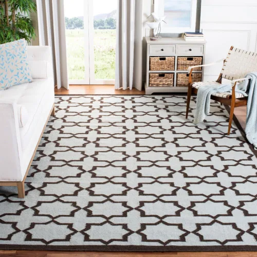 Vista 12 de SAFAVIEH Dhurries Collection DHU549L - Alfombra de lana de tejido plano hecha a mano de 2 pies 6 pulgadas x 6 pies, color negro/marfil