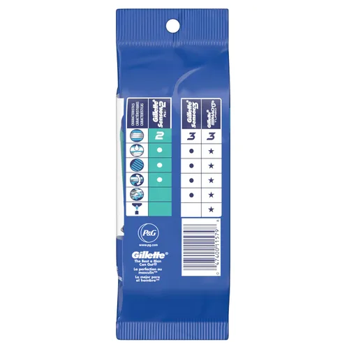 Vista 9 de Gillette Sensor2 Plus - Maquinillas de afeitar desechables para hombre con cabeza pivotante, 10 unidades (Paquete de 3)