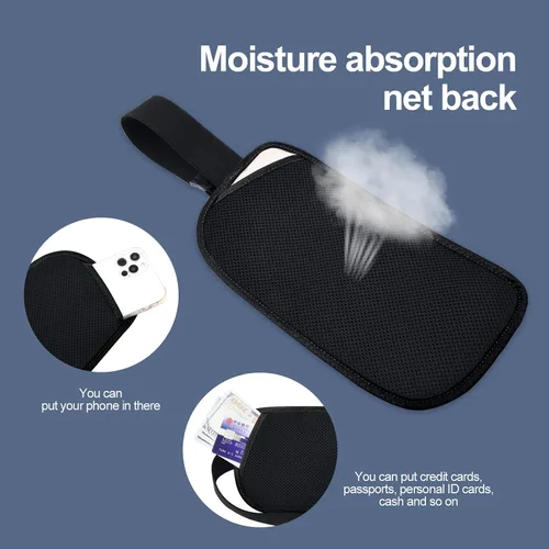 Vista 100 de DAITET Cinturón de dinero, soporte para pasaporte, cartera de viaje oculta segura con bloqueo RFID, riñonera encubierta (negro), Negro, Rfid
