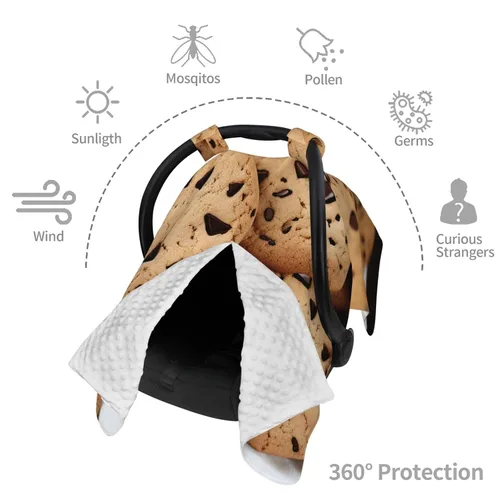 Vista 8 de Cubierta de toldo para asiento de automóvil para bebé, suave y transpirable, fundas de lactancia materna, multiuso, cochecito, sombrilla, regalo