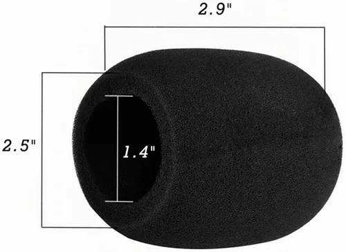 Vista 2 de Mudder Paquete de 10 fundas de micrófono de espuma para micrófono, fundas de micrófono para parabrisas de micrófono, gruesas de mano, desechables