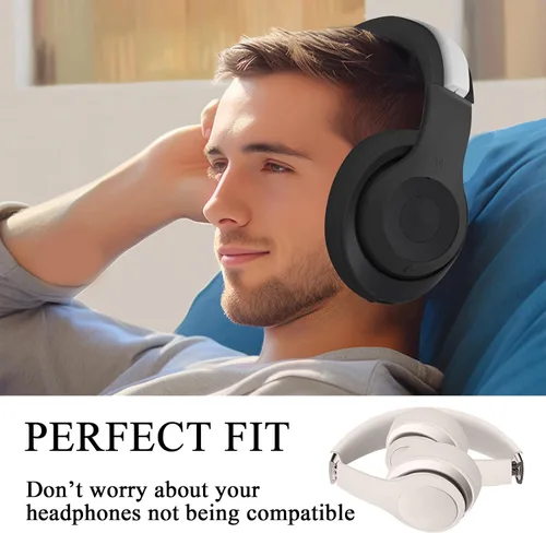 Vista 6 de Adhiper【3 en 1】 Funda de silicona Studio Pro, cubierta antiarañazos para la diadema/almohadillas/carcasa para auriculares Beats Studio Pro, Negro