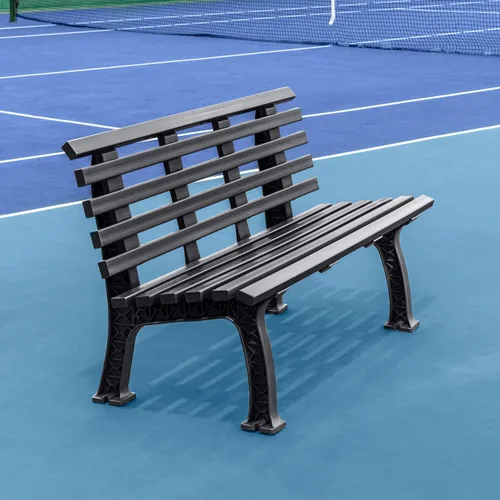 Vista 2 de Vermont Banco de cancha de tenis - 3 y 4 plazas Estándar o sin respaldo (estándar, negro, 3 plazas)