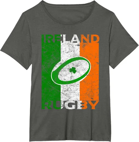 Vista 57 de Camiseta de rugby irlandés con la bandera de Irlanda, regalo vintage Negro