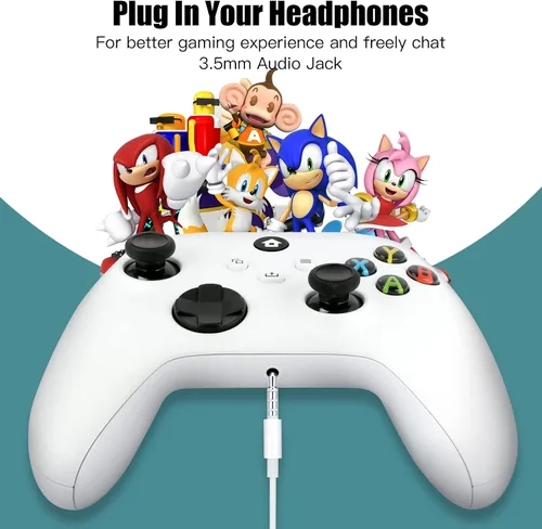 Vista 4 de Ciresp Controlador con cable compatible con Xbox One Series XS controlador de juego de PC compatible con Windows 111087 USB Gamepad con joystick