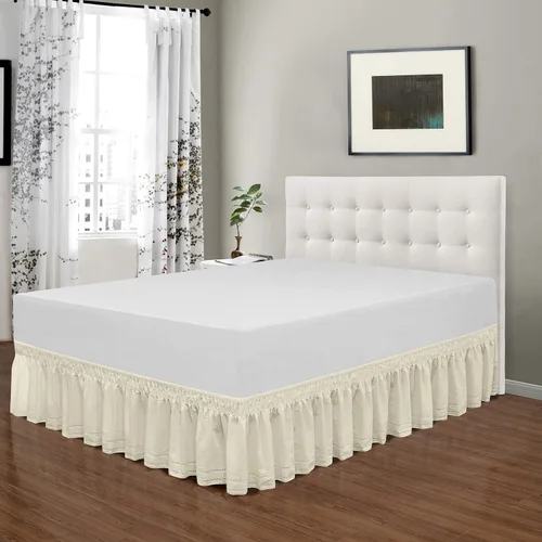Vista 2 de Rodapié de cama elástico con volantes, de color sólido