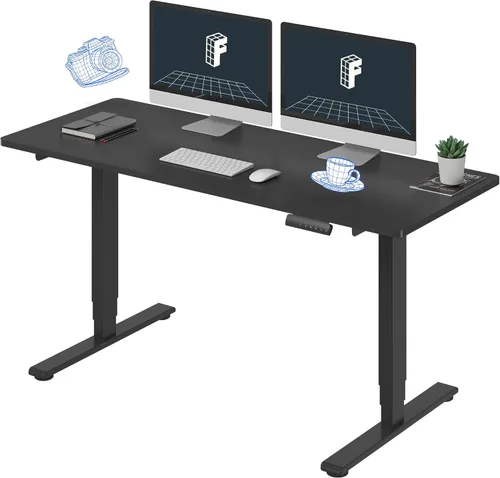 Vista 27 de FLEXISPOT E6 - Escritorio de pie eléctrico de 3 etapas con motor dual, 48 x 24, para usar sentado o de pie, soporta 220 lbs, altura ajustable