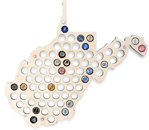Vista 11 de Torched Tapa de cerveza Mapa Alabama, Estados Unidos tapa de cerveza titular decoración de pared, regalo para amantes de la cerveza para hombres